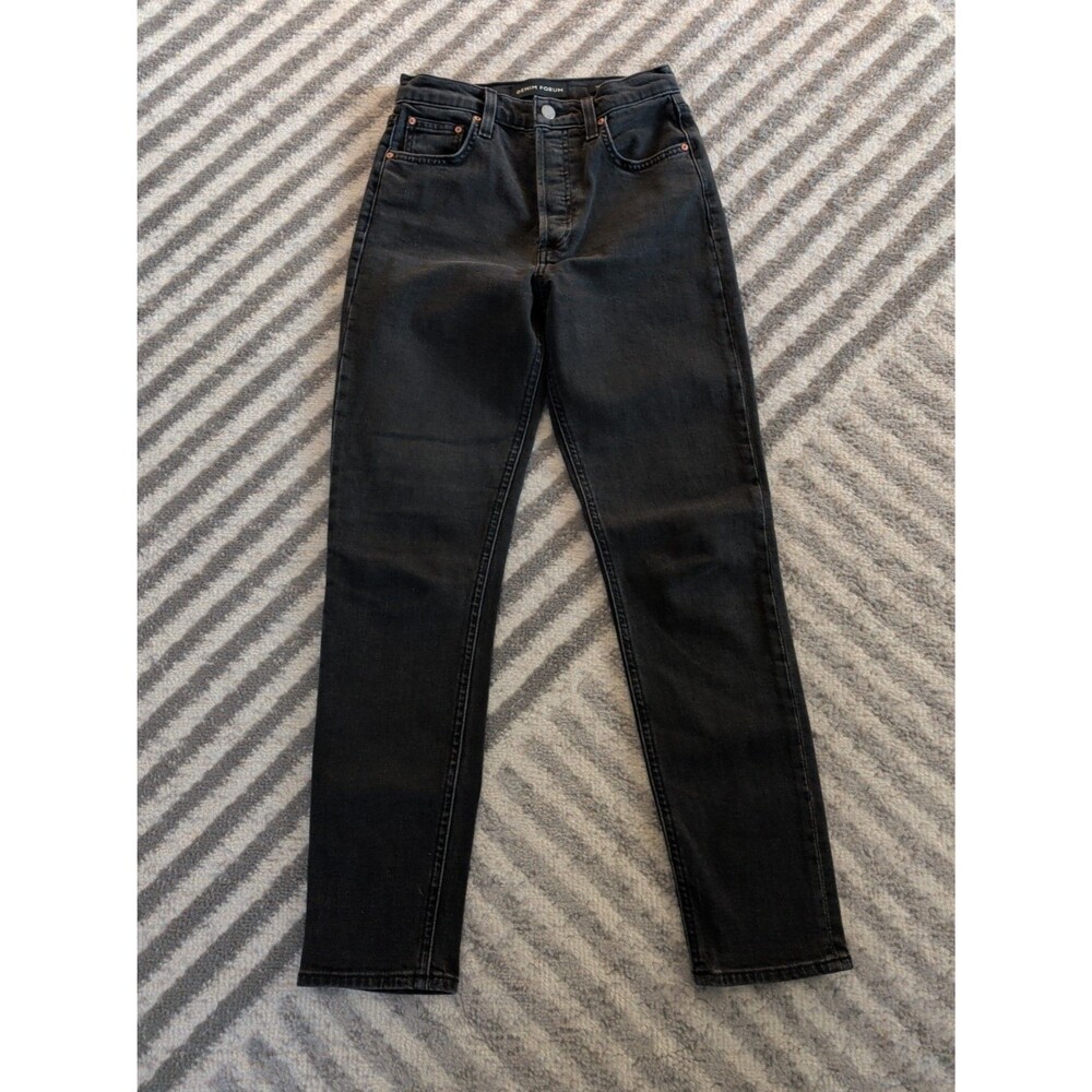 Denim Forum The Yoko High Rise Slim Size 25 Black Wash